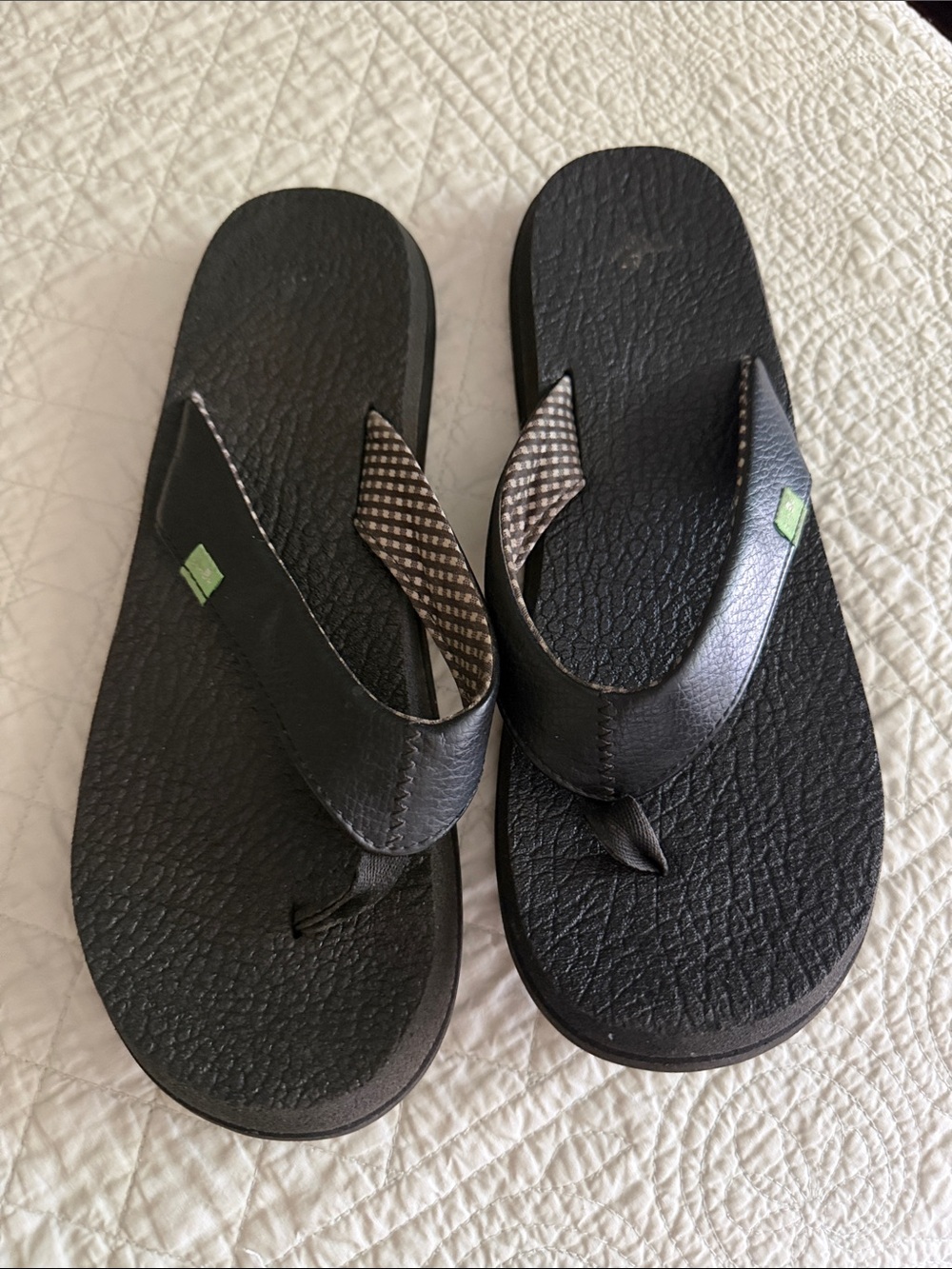 Sanuk Black Flip Flop Sandals